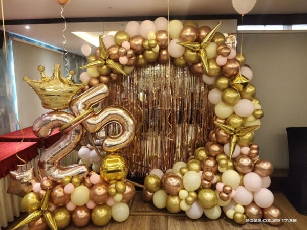 25th birthday chrome balloon decoration