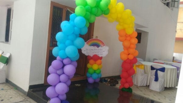 Organic Rainbow Balloon Arch