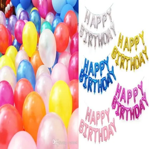 Air balloon+happy birthday foil Combo Package