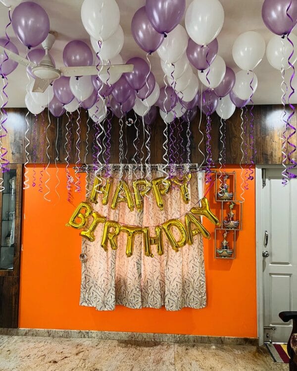 40 helium balloons and happy birthday foil - Image 3