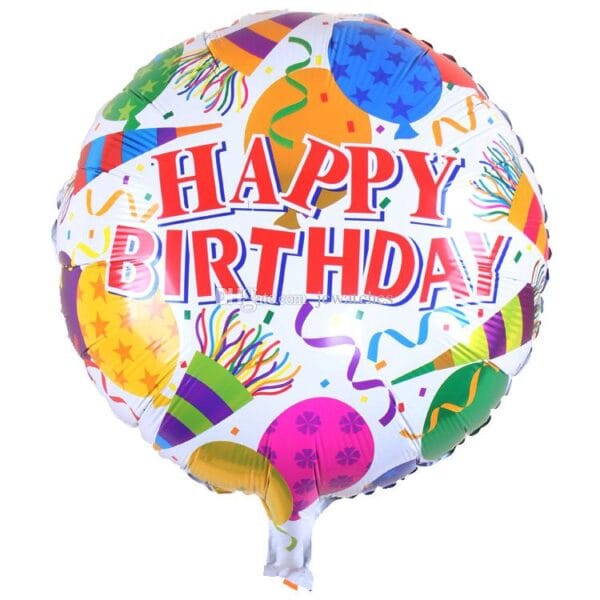 10 Helium Balloons + 1 Happy Birthday Foil Balloon - Image 3